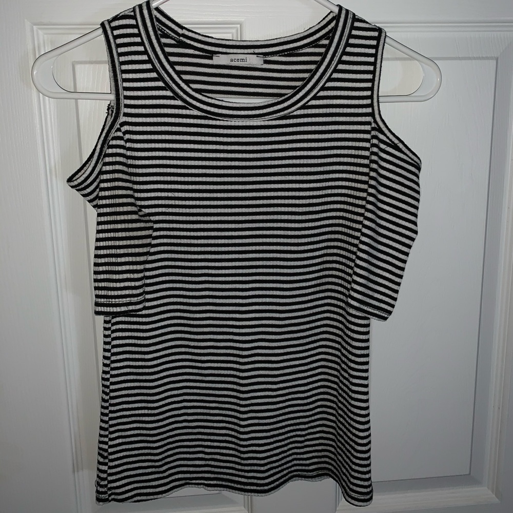 Black and white striped top